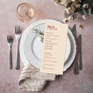 Menu Moderno Minimalista Cardápio de Casamento Rosa e