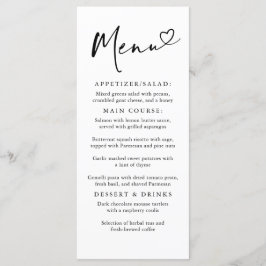 Menu Moderno Minimalista de Tipografia Cardíaca