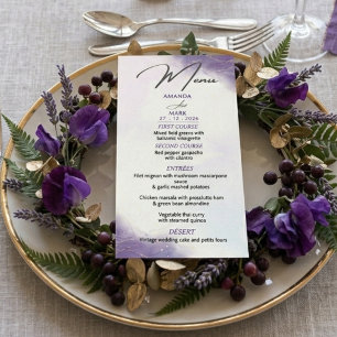 Menu Moderno Minimalista Lilás Roxo Moderno