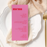 Menu Moderno Minimalista, Rosa e Modelo Vermelho,<br><div class="desc">Menu Modelo de altura mínima moderna,  rosa-claro e vermelho</div>
