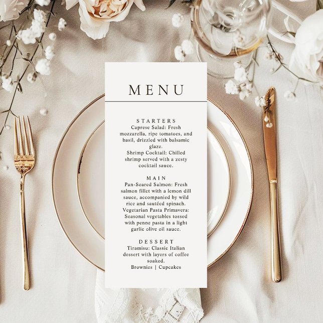 Menu Moderno Minimalista Simples Linha Preta Jantar de  (Criador carregado)