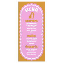 Menu Moderno Mínimo Cor-de-Rosa e Amarelo do Arco 