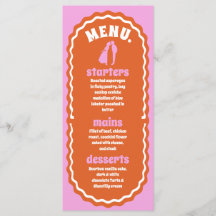 Menu Moderno Mínimo Cor-de-Rosa & Laranja do Arco 