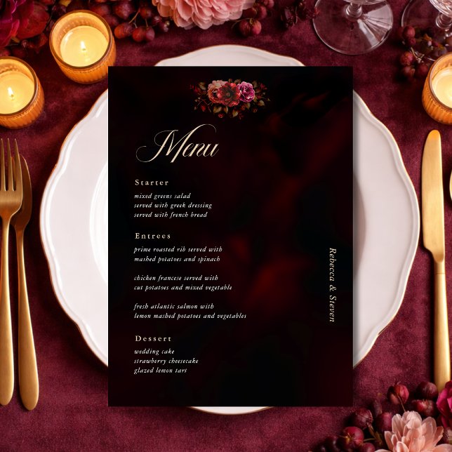 Menu Módia Negra Negra Negra Elegante (Criador carregado)