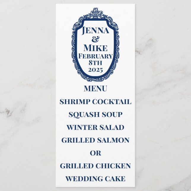 Menu Moldura Azul Edwardiana (Frente)