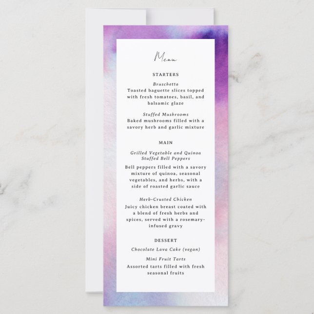 Menu Moldura com Cor Watercolor (Frente)