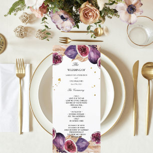 Menu Moldura de Beleza Pampas Modernos e Figos Roxos