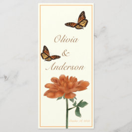 Menu Monarch Butterfly e Dalila Ivory Wedding