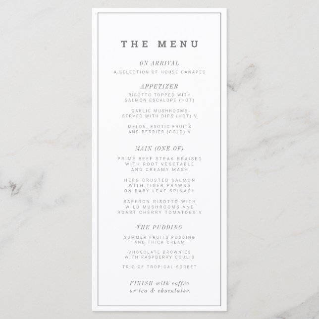 Menu mono personalizado de casamento ou evento mod (Frente)