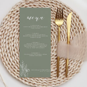 Menu Monograma de Casamento de Boho Minimalista do Mode