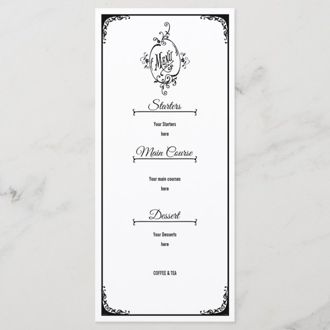 Menu Monograma Decorativo (Frente)