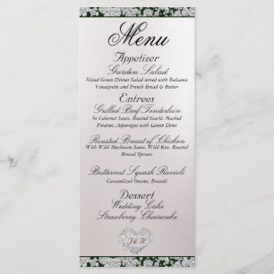 Menu Monograma, Fita e Literatura - Casamento Esmeralda