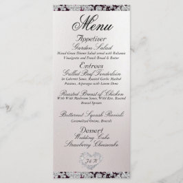 Menu Monograma, Fita e Literatura - Casamento Roxo