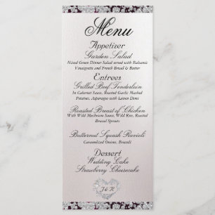 Menu Monograma, Fita e Literatura - Casamento Roxo