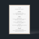 Menu Monograma Neutro Elegante Monograma Moderno<br><div class="desc">Menus modernos de casamento com um design limpo com fontes serif e script.</div>