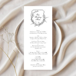 Menu monograma romântico Nosso Casamento