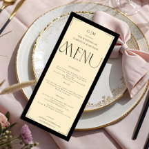 Monograma Serif Elegante Preto Creme Casamento 