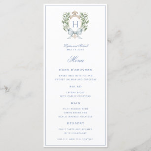 Menu Monograma Tradicional de Crest Folha 4 Casamento