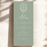Menu Monograma Verde Sage Recepção de Casamento Elegant<br><div class="desc">Apresentando nosso Menu de Casamento Moderno Minimalista Preto e Branco, uma adição refinada e elegante à sua capa de casamento que equilibra perfeitamente o design contemporâneo com a sofisticação do eterno. Criados com precisão e olho para a estética minimalista, esses menus são projetados para elevar sua experiência de jantar e...</div>