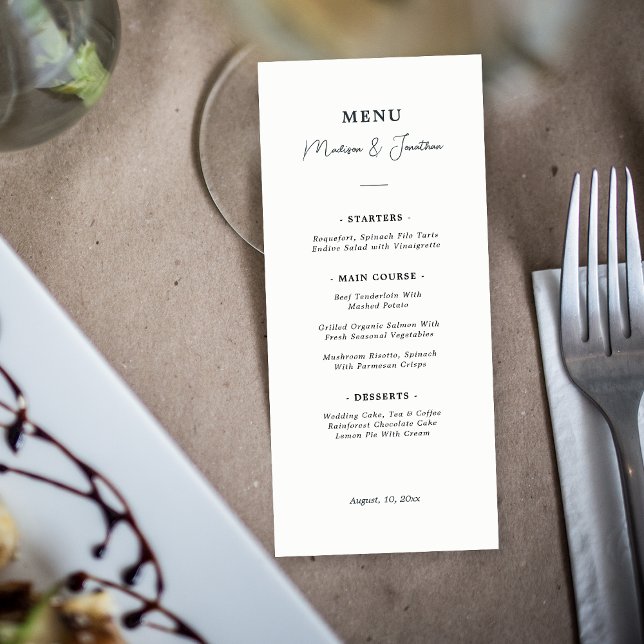 Menu Montanha com Pinheiro Sempre Verde Casamento Preto (Criador carregado)