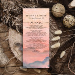 Menu Montanha Sunset Watercolor Rustic<br><div class="desc">Quando se trata de papelaria de casamento,  estilos de floresta arrancam o tema para uma noite mágica ou um fim de semana inteiro nas montanhas...  coloque o tom do seu casamento rústico com esta design de inspiração montanhosa que apresenta um fundo de montanha de cor d'água com pinheiros.</div>