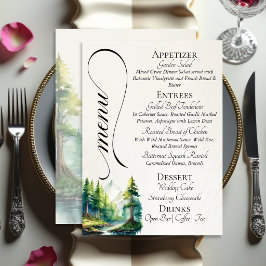 Menu Montanhas em Aquarela & Monograma