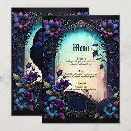 Menu Moonlit Raven | Suite de Noiva Floral Gótica.