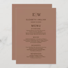 Mousse Simples Elegante Mocha com Casamento Monogr