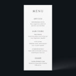 Menu Na moda Black and White Modern Weds<br><div class="desc">Menu de casamento elegante com um design clássico com um layout simples. Seus nomes e data de casamento são exibidos de forma destacada em uma fonte serif tradicional grande no verso. A simplicidade desta design é excelente para um casamento formal.</div>