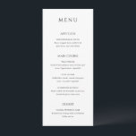 Menu Na moda Black and White Modern Weds<br><div class="desc">Menu de casamento elegante com um design clássico com um layout simples. Seus nomes e data de casamento são exibidos de forma destacada em uma fonte serif tradicional grande no verso. A simplicidade desta design é excelente para um casamento formal.</div>