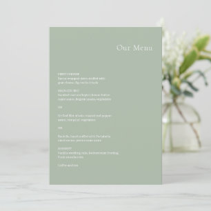 Menu Na moda Sage Green Modern Wedding