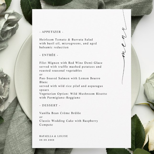Menu Na moda Script Noivado Casamento ou Chá de panela (Criador carregado)