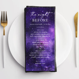 Menu Na noite anterior. Janto de ensaio de casamento no