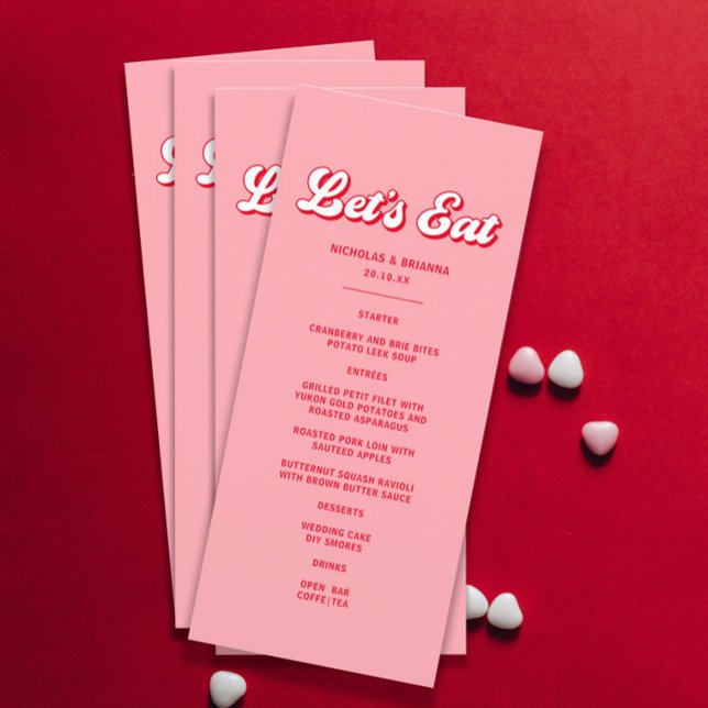 Menu Namorados Rosa e Casamento Vermelho (Criador carregado)