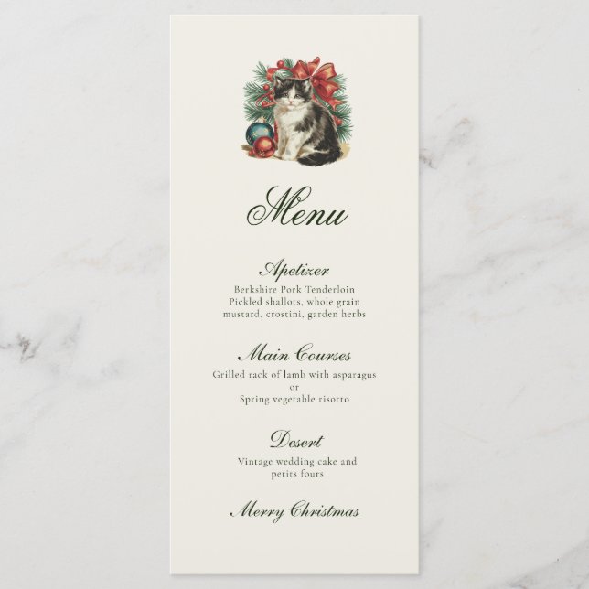 Menu Natais vintages tradicionais (Frente)
