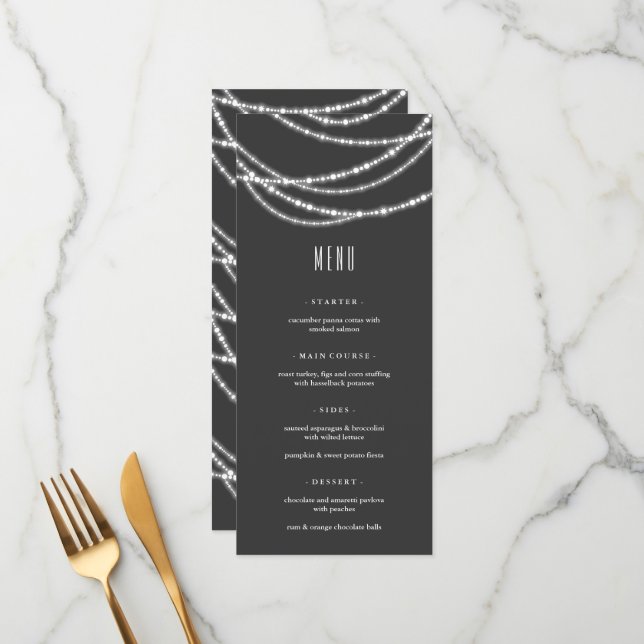 Menu Natal Alegre e Brilhante Luzes Espumantes Festa de (Frente/Verso In Situ)
