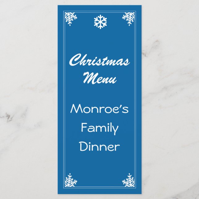 Menu Natal Crystal Snowflake (Frente)