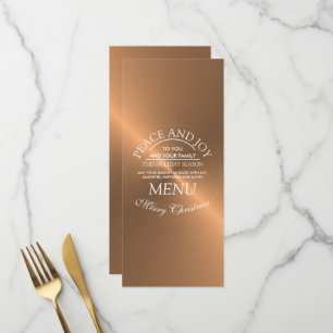 Menu Natal em Rosa Dourado Elegante