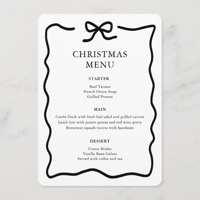 Menu Natal Preto e Branco (Frente)