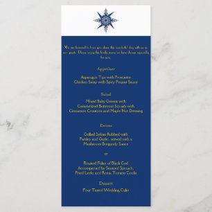 Menu Náutico de Casamento Amarelo Marinho de Compa