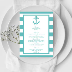Menu Náutico de Casamento com Ancoragem de Faixa d