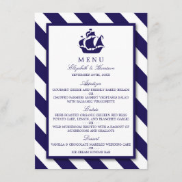 Menu Náutico de Casamento de Navios Azul Marinho