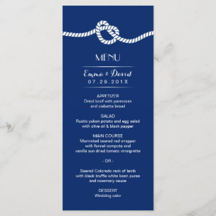 Menu Náutico de Casamento do Casando Azul marinho