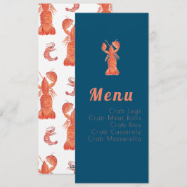 Menu náutico do lagostim de Lagosta Aquática