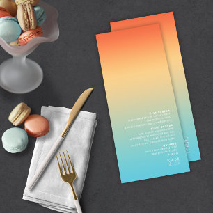 Menu Nave tropical de casamento com gradiente de humor