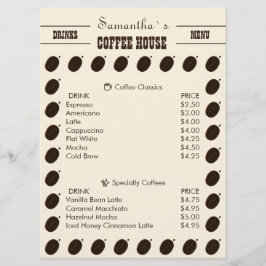 Menu Negócio Profissional Marca Café