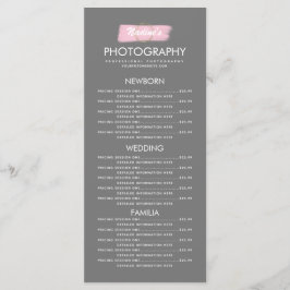 Menu Negócios de Fotografia Logotipo Dourado Pincelada 