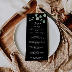 Menu Negra Eucalyptus Minimalista Clássico