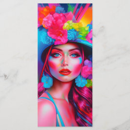 Menu Neon Fantasy Floral Portrait Bookmark
