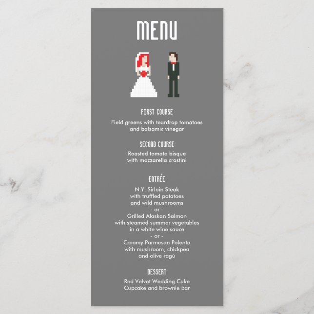 Menu Nerdy 8 Bits Bride & Groom (Frente)